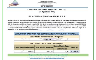 Comunicado 007 – Tarifas